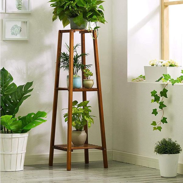 WEENINE Bamboo Tall Plant Stand Pot Holder Small Space Table (4 Tier) Fashion