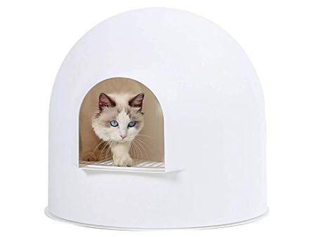 Bundle & Bliss Igloo Cat Litter Box Enclosure with lid, High Dome Covered Litter Box House with Modern Minimalist Design, Winner of The German Red Dot Design Award 2016 on Sale