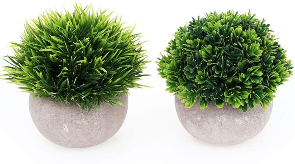 UltraOutlet 2 Pack Small Artificial Plants Centerpiece in Pot Fake Mini Decorative Potted Topiary Shrubs for Office, Home, Inddor, Room Decoration (Pink and Green) Online Hot Sale