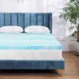 IULULU Mattress Topper for Queen Bed, Gel Swirl Memory Foam Soft Bed Topper for Back Pain, 3 inch, Light Blue Online