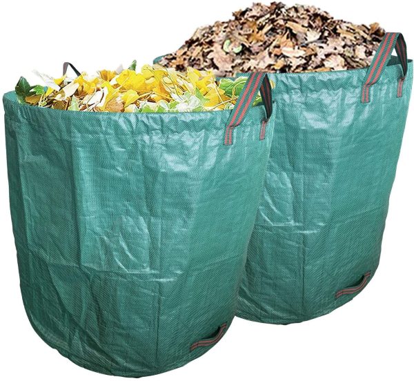 Ugold 2-Pack Garden Bag, Reusable Yard Waste Bag, Leaf Bag, Work for Garden, Lawn and Patio, Clean Up Leaves and Waste (2-Pack 132 Gallons) Discount