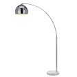 Versanora VN-L00013 Arquer Real Marble Base Modern LED Arc Floor Lamp Tall Standing Hanging Light with Bell Shade for Living Room Reading Bedroom Home Office, 67 inch Height, Black on Sale