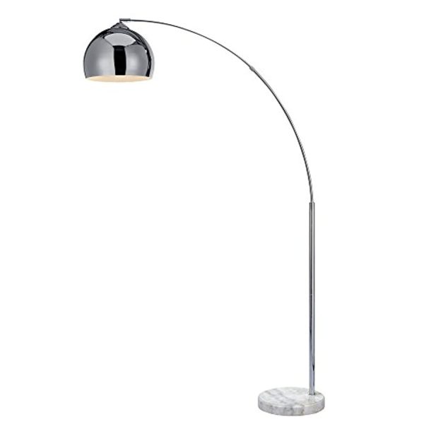 Versanora VN-L00013 Arquer Real Marble Base Modern LED Arc Floor Lamp Tall Standing Hanging Light with Bell Shade for Living Room Reading Bedroom Home Office, 67 inch Height, Black on Sale