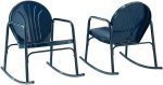 WENHAUS Furniture CO1013-TU Griffith Retro Metal Outdoor Rocking Chairs, Turquoise Gloss Online Hot Sale