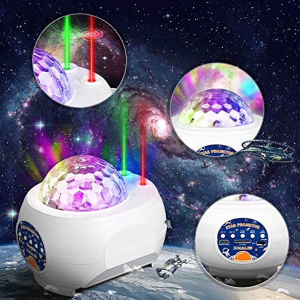 Xhaus Star Projector, Galaxy Night Light Projector with Bluetooth Music Speaker, 3-in-1 Ocean Wave Holiday Light Projector with LED Nebula Cloud for Kids Adults Bedroom (Christmas Gift), White, Medium Online Sale