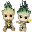 Winemana (Set of 2) Baby Groot Holding Baby Bird & Holding Flower, Cute Succulent Pot Succulent Planters, Baby Groot Flower Pot Pencil Pen Holder Gift for Kids For Sale