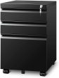 DEVAISE 3 Drawer Locking Mobile File Cabinet for Home Office, Fully Assembled Except Casters, Letter Legal Size,Black Fashion