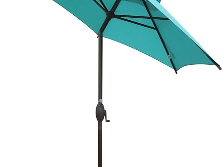 Abba Patio 10ft Patio Umbrella Market Outdoor Table Umbrella with Auto Tilt and Crank for Garden, Lawn, Deck, Backyard & Pool, 8 Sturdy Steel Ribs, Turquoise Discount