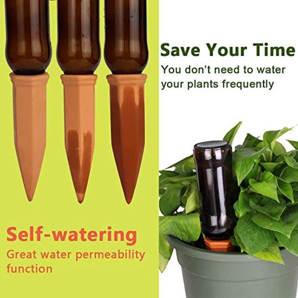 Vensovo 8pcs Terracotta Watering Spikes - Automatic Self Watering Stakes, Plant Watering Devices for Wine Bottles Recycled Bottles, Clay Plant Garden Waterers for Vacations Hot on Sale