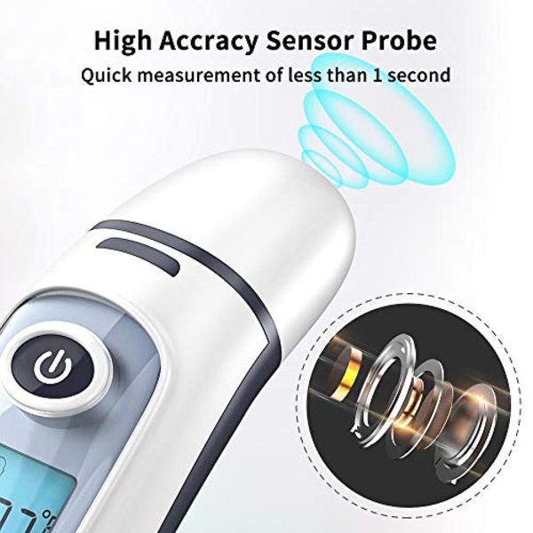 Aazomba Medical Forehead and Ear Thermometer for Baby, Kids and Adults - Infrared Digital Thermometer with Fever Indicator… For Cheap