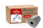 Vonlyst Thermal Receipt Paper Rolls 3 1 8  x 230  for Clover Station (24 rolls) Discount