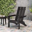 WENHAUS  Knight Home 312650 Aberdeen Outdoor Contemporary Acacia Wood Foldable Adirondack Chair, Black Cheap