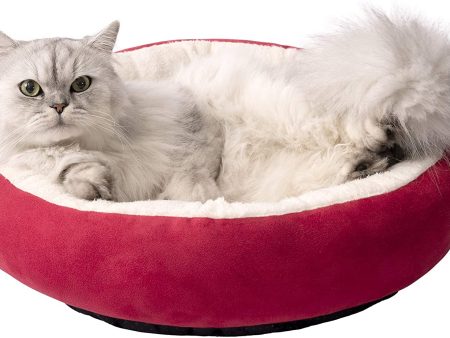 EDUJIN Round Donut Cat and Dog Cushion Bed, 20in Pet Bed For Cats or Small Dogs, Anti-Slip & Water-Resistant Bottom, Super Soft Durable Fabric Pet Supplies, Machine Washable Luxury Cat & Dog Bed For Sale