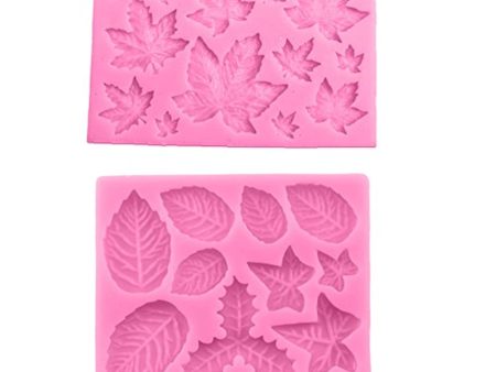 Joinor 2pcs DIY Maple Leaf Silicone Cupcake Baking Molds Fondant Cake Decorating Tools Gumpaste Chocolate Candy Clay Moulds Sale