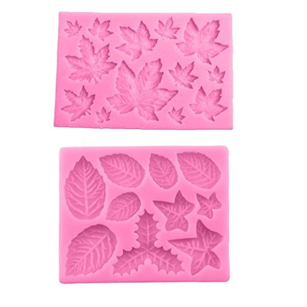 Joinor 2pcs DIY Maple Leaf Silicone Cupcake Baking Molds Fondant Cake Decorating Tools Gumpaste Chocolate Candy Clay Moulds Sale