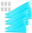 Weetiee D Silicone Pastry 3 Sizes Reusable Piping Baking Cookie Cake Decorating Bags (12’’+14’’+16’’)-6 Pack-Bonus 6 Icing Couplers Online Sale