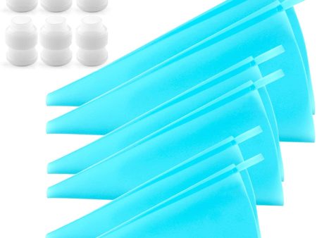 Weetiee D Silicone Pastry 3 Sizes Reusable Piping Baking Cookie Cake Decorating Bags (12’’+14’’+16’’)-6 Pack-Bonus 6 Icing Couplers Online Sale