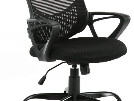 ZUNMOS Ergonomic Office Chair, Rolling Chair Swivel Chair Computer Chair Mesh Office Chair Back Support, Adjustable Height, Desk Chair with Wheels and arms, Dark Black Supply