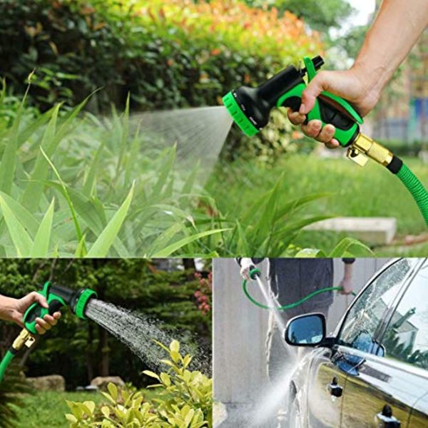 Vezane 50 FT Expandable Flexible Garden Black Hose, Kink Proof, Triple Core Latex, 3 4 in Brass Fittings with Spray Nozzle. Online Hot Sale