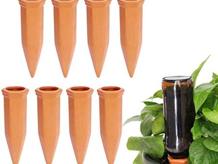 Vensovo 8pcs Terracotta Watering Spikes - Automatic Self Watering Stakes, Plant Watering Devices for Wine Bottles Recycled Bottles, Clay Plant Garden Waterers for Vacations Hot on Sale