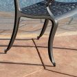 WENHAUS Knight Home Hallandale Outdoor Cast Aluminum Chairs, 2-Pcs Set, Black Sand Cheap