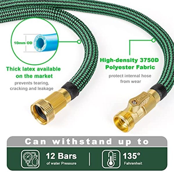 Vezane Garden Hose 100ft, Water Hose with 10 Function Nozzle and Durable 4 Layers Latex, Lightweight Expandable Hose for Garden Watering, No-Kink Flexible Hose for Car Washing For Discount