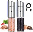 XinBaoLong【2021 Newest】 USB Rechargeable Electric Salt and Pepper Grinder  Gravity Salt and Pepper Grinder set , Adjustable Coarseness,Stainless Steel,Refillable Electric Pepper Mill For Discount