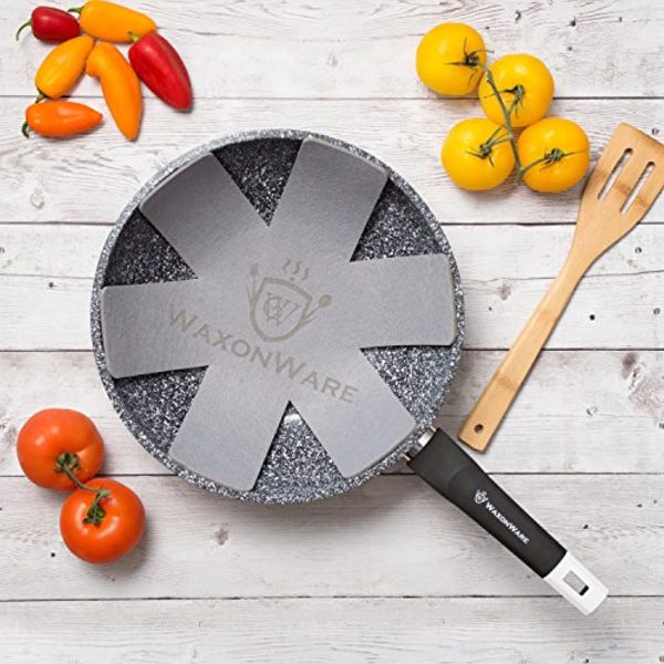 WaxonWare 11 Inch Non Stick Wok & Stir Fry Pan With STONETEC (A 100% PTFE, PFOA and APEO Free) Ceramic Coating & Induction Bottom + Free Table Trivet on Sale