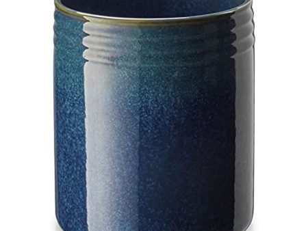 ZONESUM Kitchen Utensil Holder for Countertop, 7.2  Large Ceramic Utensil Crock with Table-Protection Cork Mat, Cooking Utensil Holder for Kitchen Decor, Starry Blue on Sale