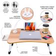 Hegreh Laptop Lap Desk for Bed Fits up to 17″ Laptops with Storage Drawer,Lamp,Cup Holder, Laptop Bed Tray Table, 23.6  Foldable Laptop Desk, Laptop Stand for Working, Writing,Reading and Breakfast Sale