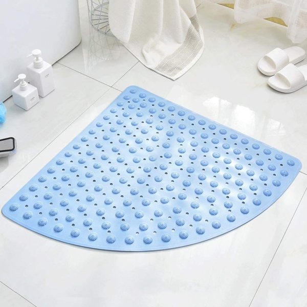 ZXCVBN Bathroom non-slip Fan-shaped Shower Room Mat Strong Adsorption Anti-skid Environmentally Friendly PVC No Smell Household bath mat (Color : Gray, Size : 70x70cm) Online Hot Sale