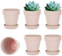 Vensovo  4 Inch Terra Cotta Pots with Saucer - 6 Pack Clay Flower Pots with Drainage, Great for Plants, Crafts, Wedding Favor (4 inch) Sale