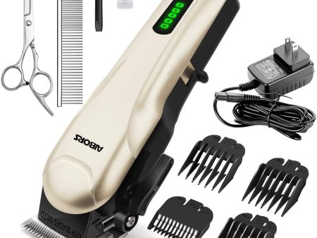 AIBORS Dog Clippers for Grooming for Thick Coats Heavy Duty Low Noise Rechargeable Cordless Pet Hair Grooming Clippers, Professional Dog Grooming Kit Dog Trimmer Shaver for Small Large Dogs Cats Pets Cheap