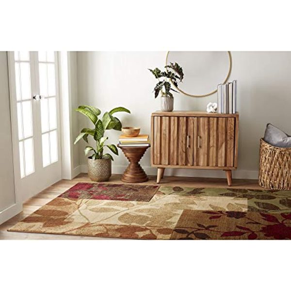 Unique Loom Amelia Modern Area Rug | 6 7  x 9 10  Rectangle | Beige Green Red Discount