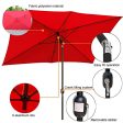 Viewee 10  Rectangular Patio Umbrella Outdoor Market Table Umbrella with Push Button Tilt and Crank (Red) Supply