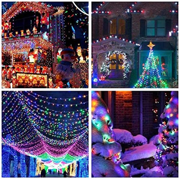 UPOOM  200LED 33ft Indoor Outdoor Christmas Lights, Fairy Lights with 30V 8 Lighting Modes, Mini String Lights Plug in for Indoor Outdoor Christmas Tree Garden Patio Wedding Party Decoration, Multicolor on Sale