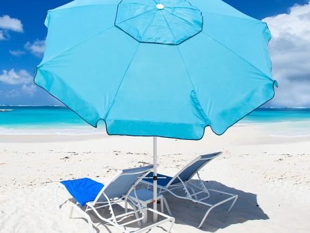 Abba Patio 7ft Beach Umbrella with Sand Anchor, Push Button Tilt and Carry Bag, UV 50+ Protection Windproof Portable Patio Umbrella for Garden Beach Outdoor, Multicolor For Sale