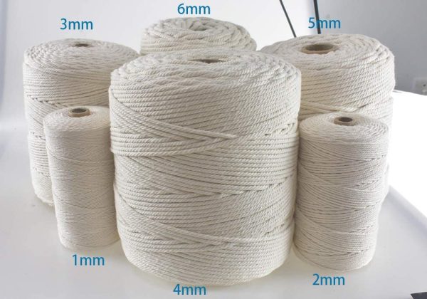 Klhamky 2mm×1640ft Macrame Cotton Cord, Soft 4 Strand Twisted 100% Natural Cotton for Handmade Wall Hanging, DIY, Craft Making, Knitting, Plant Hangers, Decorative Projects (Beige, 2mm×1640ft) Online Sale