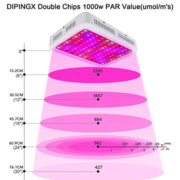 XINLEO 1000W LED Grow Light, Full Spectrum Dual chip Plant Grow Lights, for Greenhouse Indoor Plant Veg and Flower, Seeding, Flowering Fruiting Grow lamp. Cheap