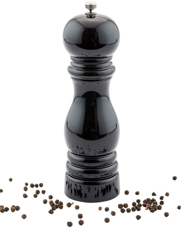 WOSBO 7.5-IN Classic French Pepper Mill: Perfect for Restaurants, Cafes, and Catered Events - Adjustable Coarseness Pepper Grinder - Matte Gray Environment-Friendly Rubberwood - 1-CT Fashion