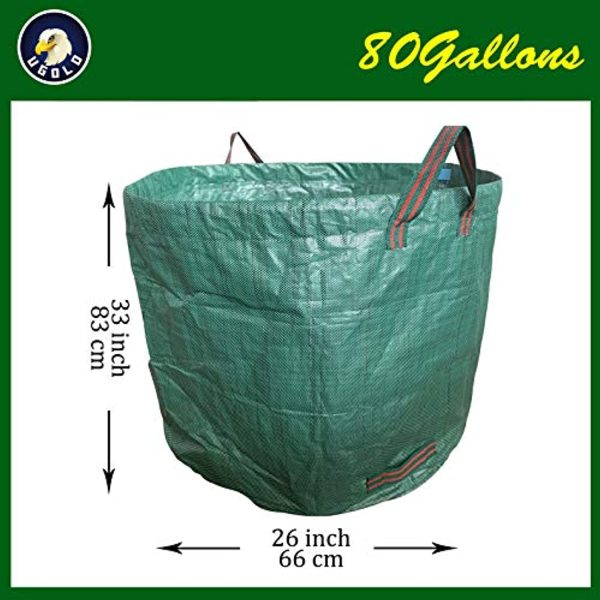 Ugold 2-Pack Garden Bag, Reusable Yard Waste Bag, Leaf Bag, Work for Garden, Lawn and Patio, Clean Up Leaves and Waste (2-Pack 80 Gallons) Sale