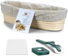 WERTIOO 9 Inch Proofing Basket,WERTIOO Bread Proofing Basket + Bread Lame +Dough Scraper+ Linen Liner Cloth for Professional & Home Bakers Supply