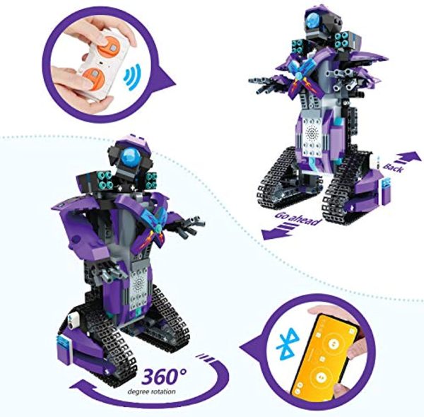 Anysun STEM Building Blocks Robot, Remote and APP Controlled Robot Creative Toys Educational Building Kits Intelligent Rechargeable Construction Building Robot Learning Toy Gift for Boys Girls Hot on Sale