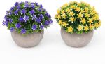 UltraOutlet 2 Pack Small Artificial Plants Centerpiece in Pot Fake Mini Decorative Potted Topiary Shrubs for Office, Home, Inddor, Room Decoration (Pink and Green) Online Hot Sale