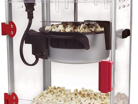 West Bend Hot Oil Theater Style Popcorn Popper Machine with Nonstick Kettle Includes Measuring Tool and Serving Scoop, 4-Ounce, Red Online