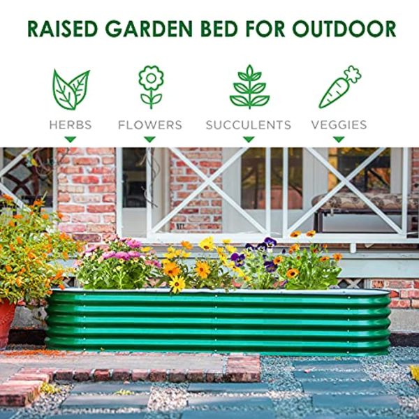 Lovinouse Premium 6 x 3 ft Raised Garden Beds with Grow Grid, for Vegetables, Flowers, Herbs, Plants, Large Vinyl Planting Box (6 x 3 x 1 FT) For Discount