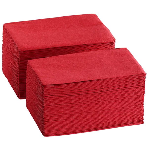 V PLUS  - PW-2 Ply Dinner Napkin Red- 125 2 Ply Red Dinner Napkins - Pack of 125ct Online Sale