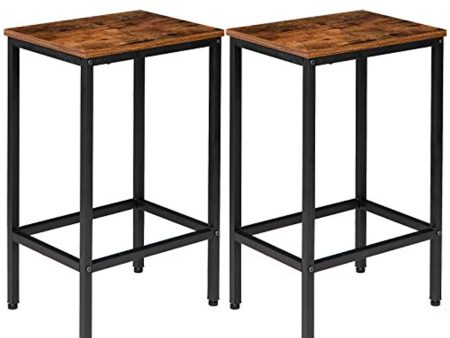 YMYNY 26 inch Bar Stools Set of 2, Kitchen Breakfast Bar Chairs with Footrest, Counter Height Industrial Barstools for Living Room, Party Room, Dining Room Rustic Brown, HD-UHTMJ051H Supply