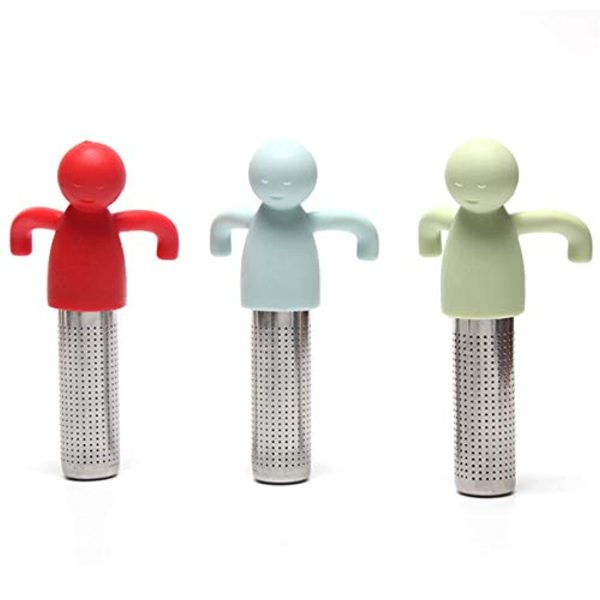 XFHR 6 Silicone Human-Shaped Tea Strainer Stainless Steel 304 Tea Leak Tea Bag Tea Leak Tea Filter Fashion