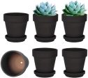 Vensovo  4 Inch Terra Cotta Pots with Saucer - 6 Pack Clay Flower Pots with Drainage, Great for Plants, Crafts, Wedding Favor (4 inch) Sale